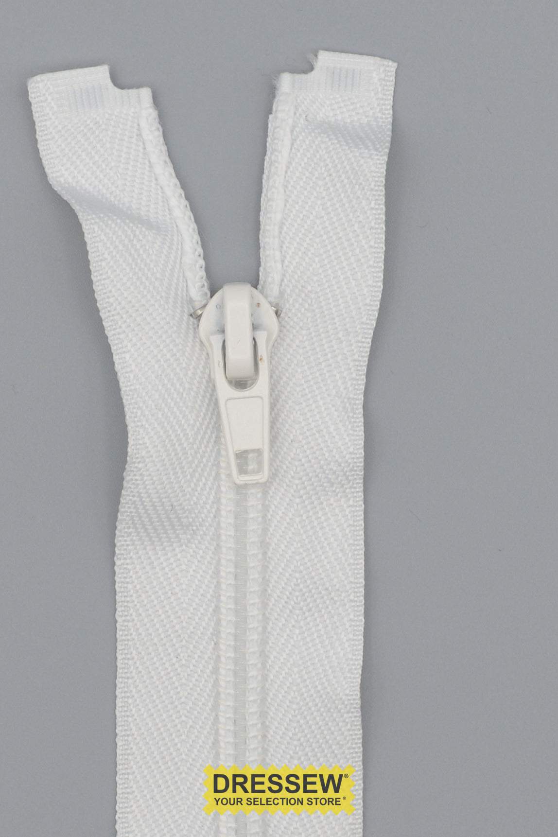 #5 Medium Coil Separating Zipper 65cm (26") White