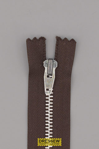 #5 Metal Closed End Zipper 15cm (6") Brown