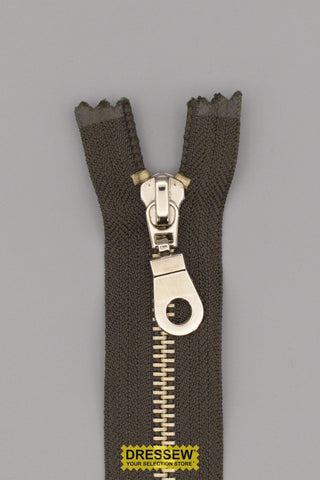 #5 Metal Closed End Zipper 15cm (6") Dark Oilve