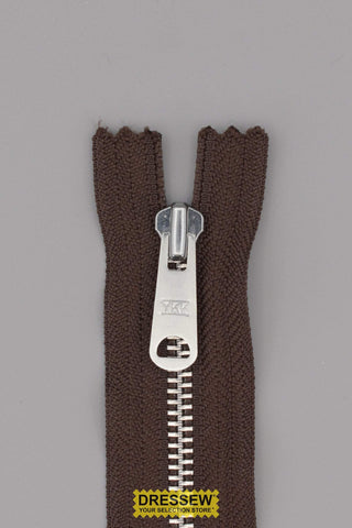 #5 Metal Closed End Zipper 40cm (16") Brown