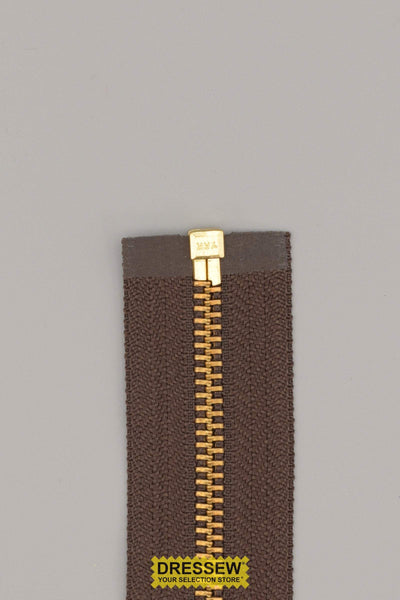 #5 Metal Separating Zipper 25cm (10") Brown