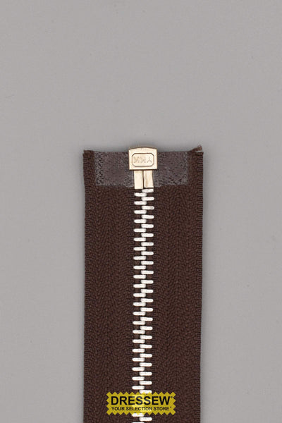 #5 Metal Separating Zipper 40cm (16") Brown