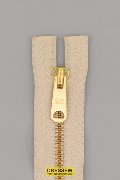 #5 Metal Separating Zipper 40cm (16") Natural