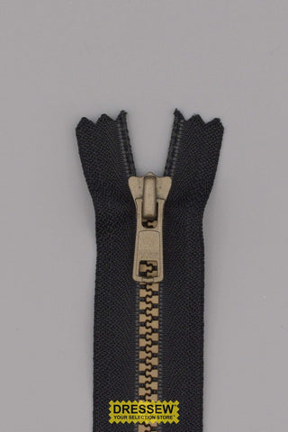 #5 Vislon Closed End Zipper 18cm (7") Black / Gold