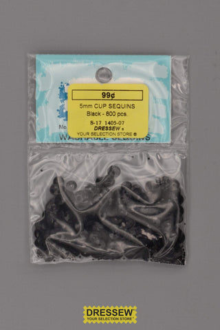 5mm Cup Sequins Black