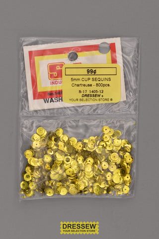 5mm Cup Sequins Chartreuse