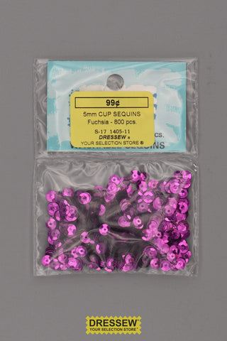 5mm Cup Sequins Fuchsia
