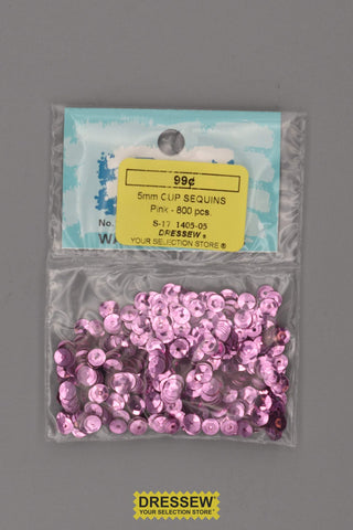5mm Cup Sequins Pink