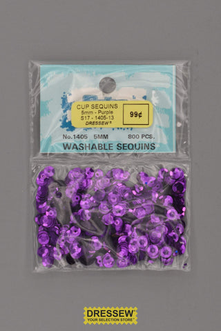 5mm Cup Sequins Purple