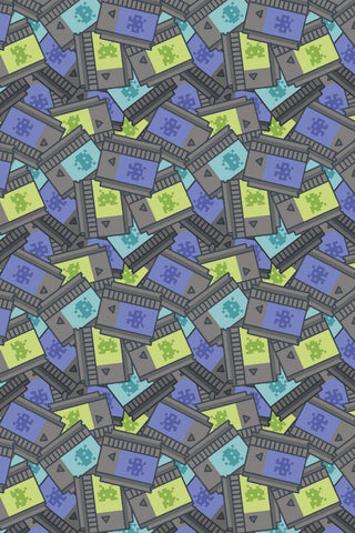 80's Arcade Game Cartridges Grey / Multi