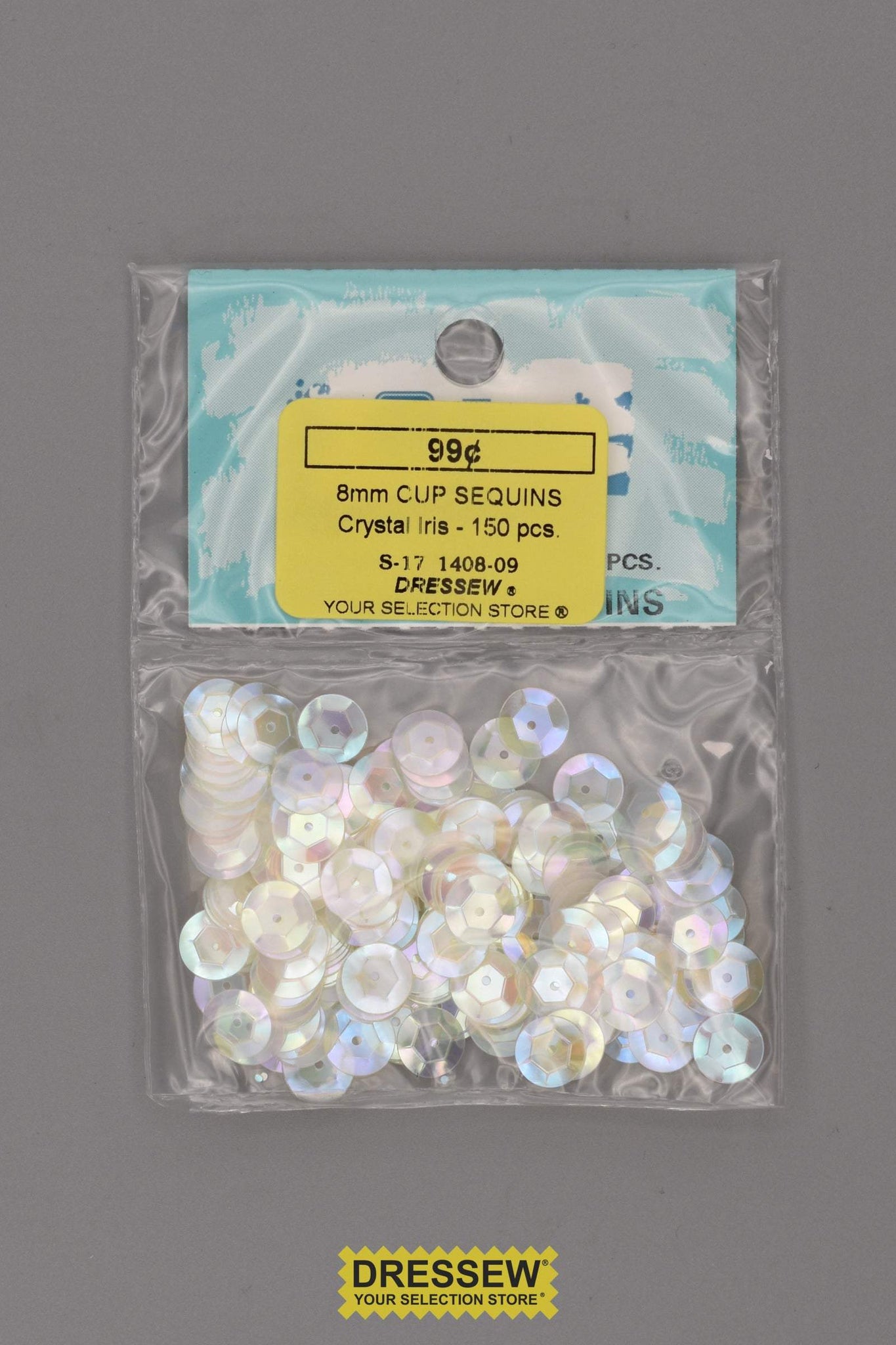 8mm Cup Sequins Crystal Iris