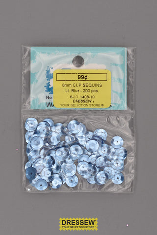 8mm Cup Sequins Light Blue