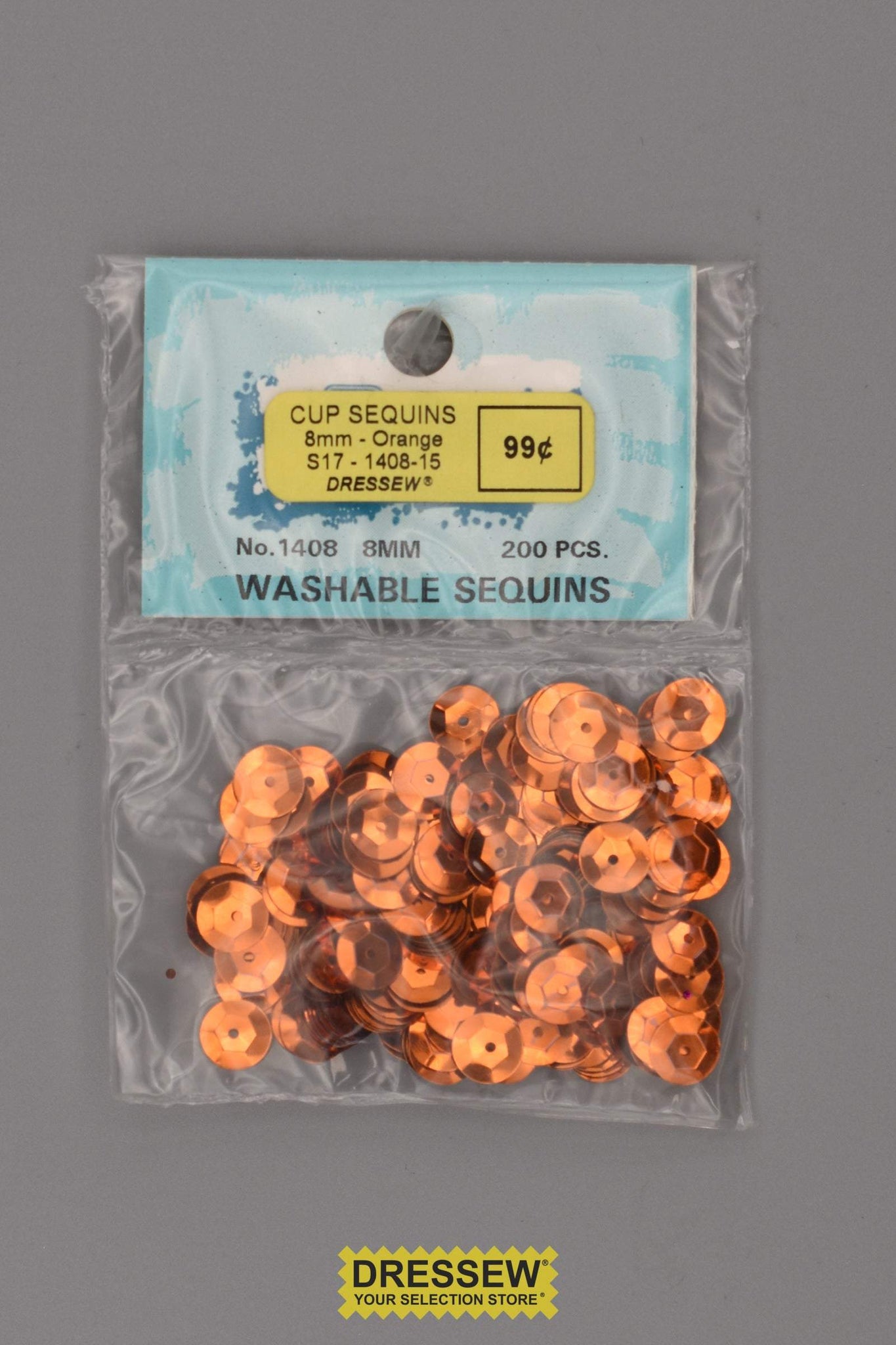 8mm Cup Sequins Orange