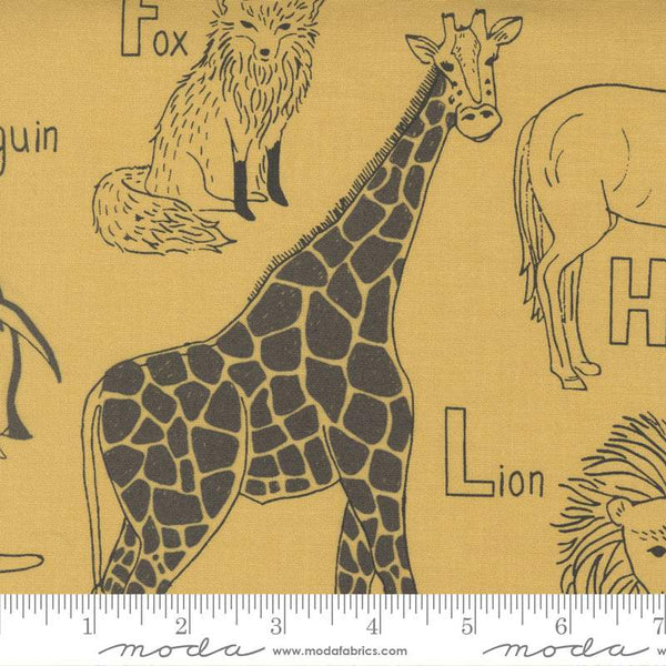 ABC XYZ Animal Kingdom By Stacy Iest Hsu For Moda Yellow