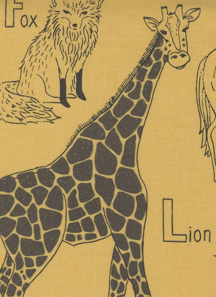 ABC XYZ Animal Kingdom By Stacy Iest Hsu For Moda Yellow