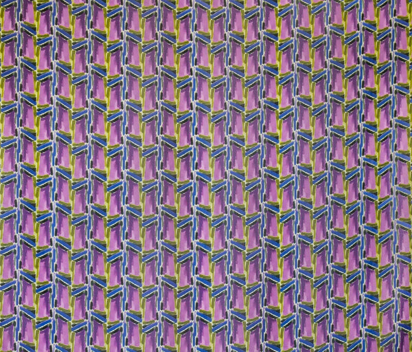 Abstract Block Georgette Purple / Multi