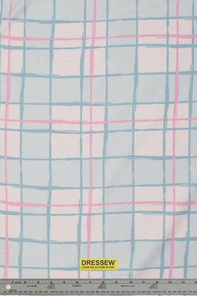 Abstract Check Flannelette Blue / Pink
