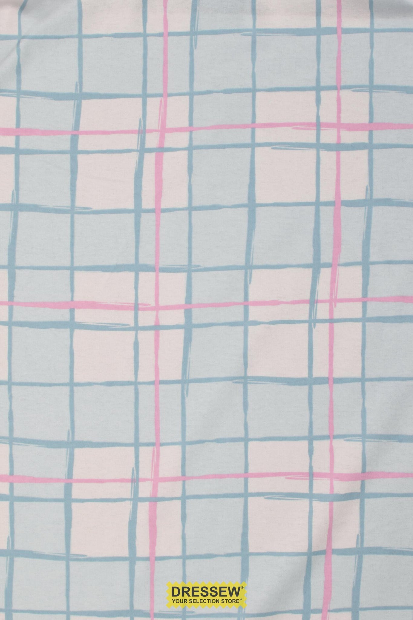 Abstract Check Flannelette Blue / Pink