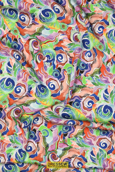 Abstract Swirl Bubble Shine Green / Multi