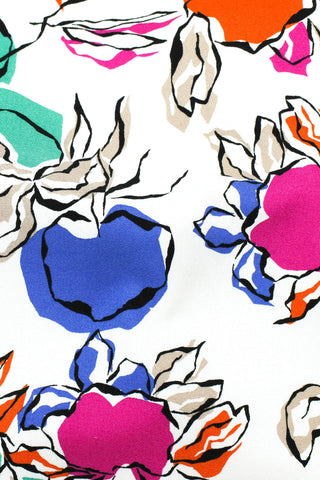 Abstract Viscose Crepe Print White / Multi