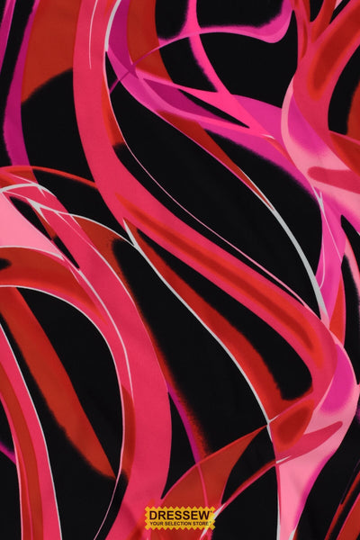 Abstract Wave Lycra Black / Red