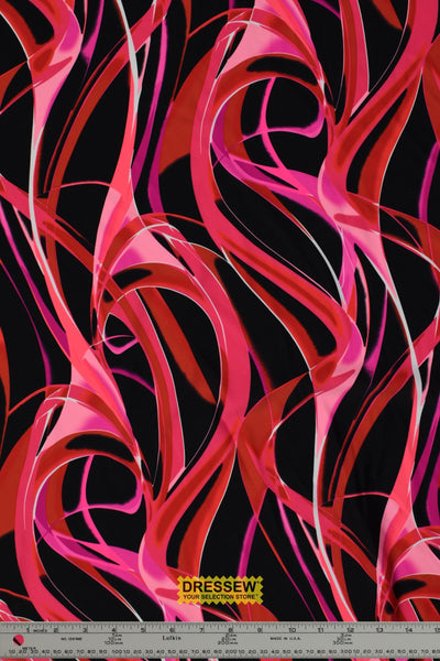 Abstract Wave Lycra Black / Red