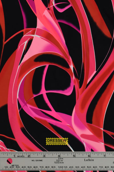 Abstract Wave Lycra Black / Red