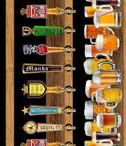 Ale House Digital Stripe By Kanvas Studio For Benartex Digital Black / Multi