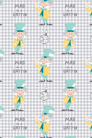 Alice In Wonderland Mad As A Hatter Grey