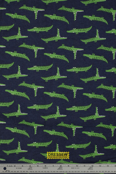 Alligator Flannelette Navy / Green
