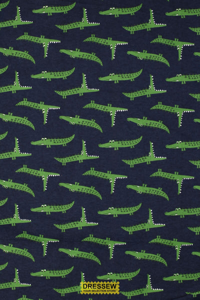 Alligator Flannelette Navy / Green