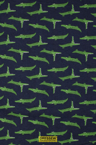 Alligator Flannelette Navy / Green