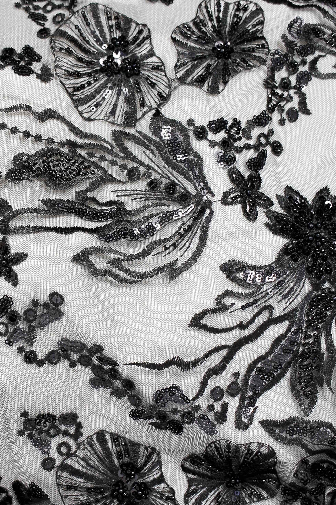 Amery Sequin & Bead Mesh Black