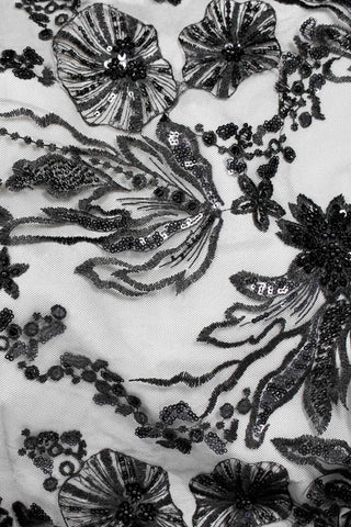 Amery Sequin & Bead Mesh Black