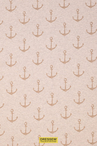 Anchor Print French Terry Oatmeal Mix