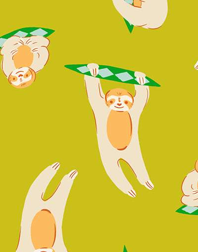 Animal Animal Sloths By Ruby Star Society For Moda Pistachio