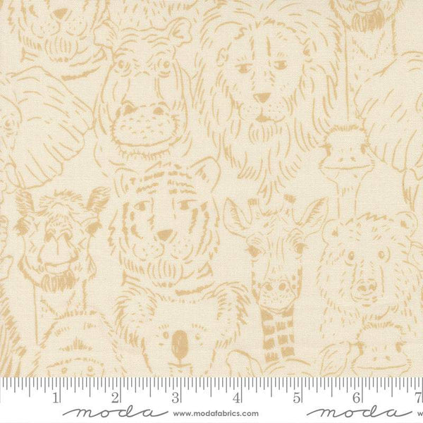 Animal Park Fun Big Happy Family By Stacy Iest Hsu For Moda Dove / Natural