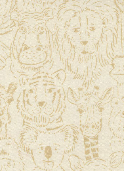 Animal Park Fun Big Happy Family By Stacy Iest Hsu For Moda Dove / Natural