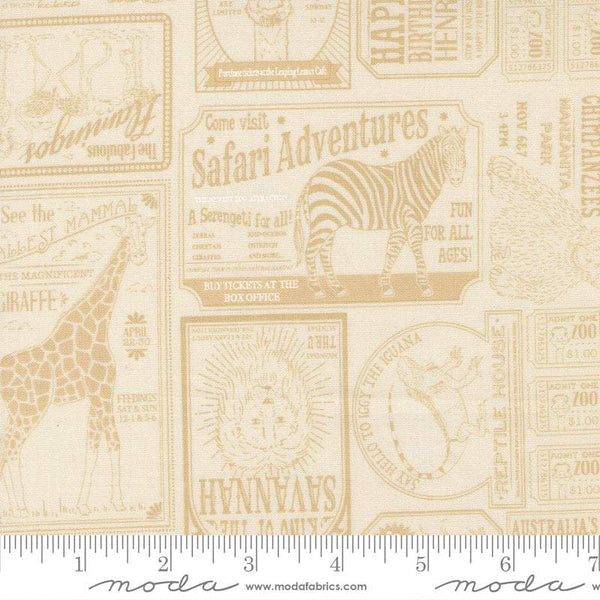 Animal Park Fun Vintage Zoo By Stacy Iest Hsu For Moda Dove / Natural