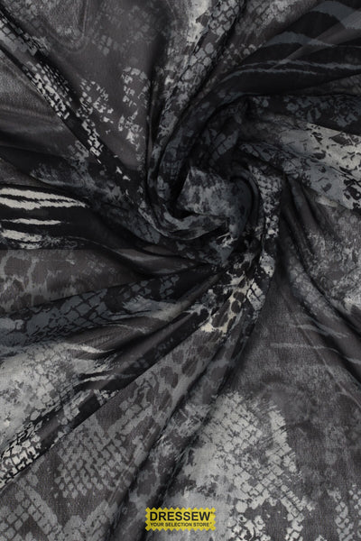 Animal Print Chiffon Steel / Black