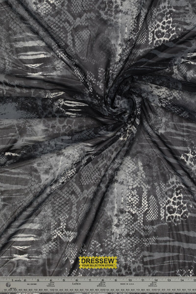 Animal Print Chiffon Steel / Black