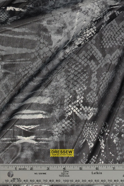 Animal Print Chiffon Steel / Black