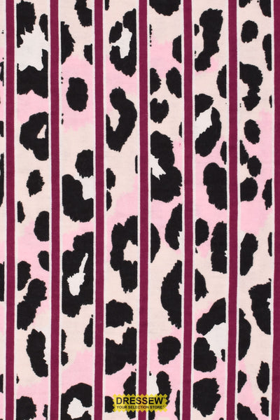 Animal Print Stripe Flannel Berry / Pink