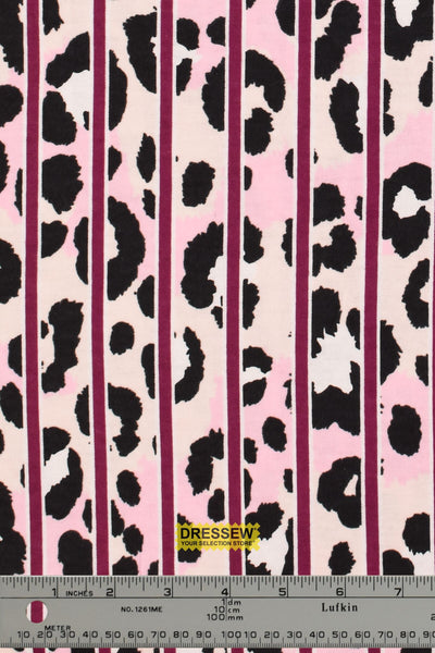 Animal Print Stripe Flannel Berry / Pink
