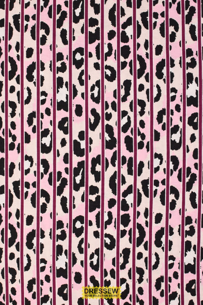 Animal Print Stripe Flannel Berry / Pink