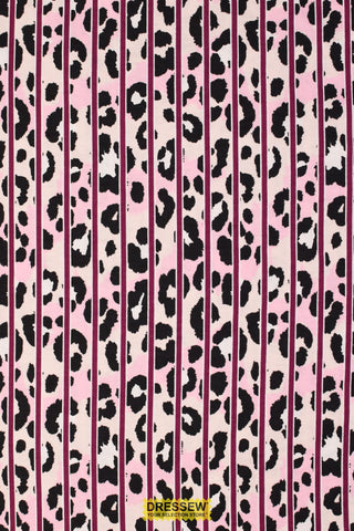 Animal Print Stripe Flannel Berry / Pink