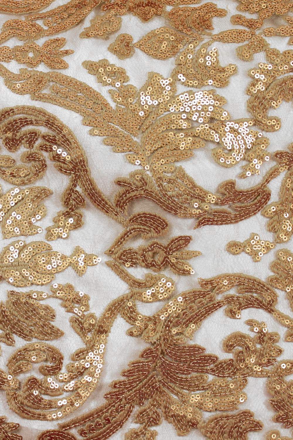 Arya Embroidered Sequin Lace Dark Gold