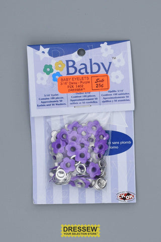 Baby Eyelets 3/16" Daisy Purple