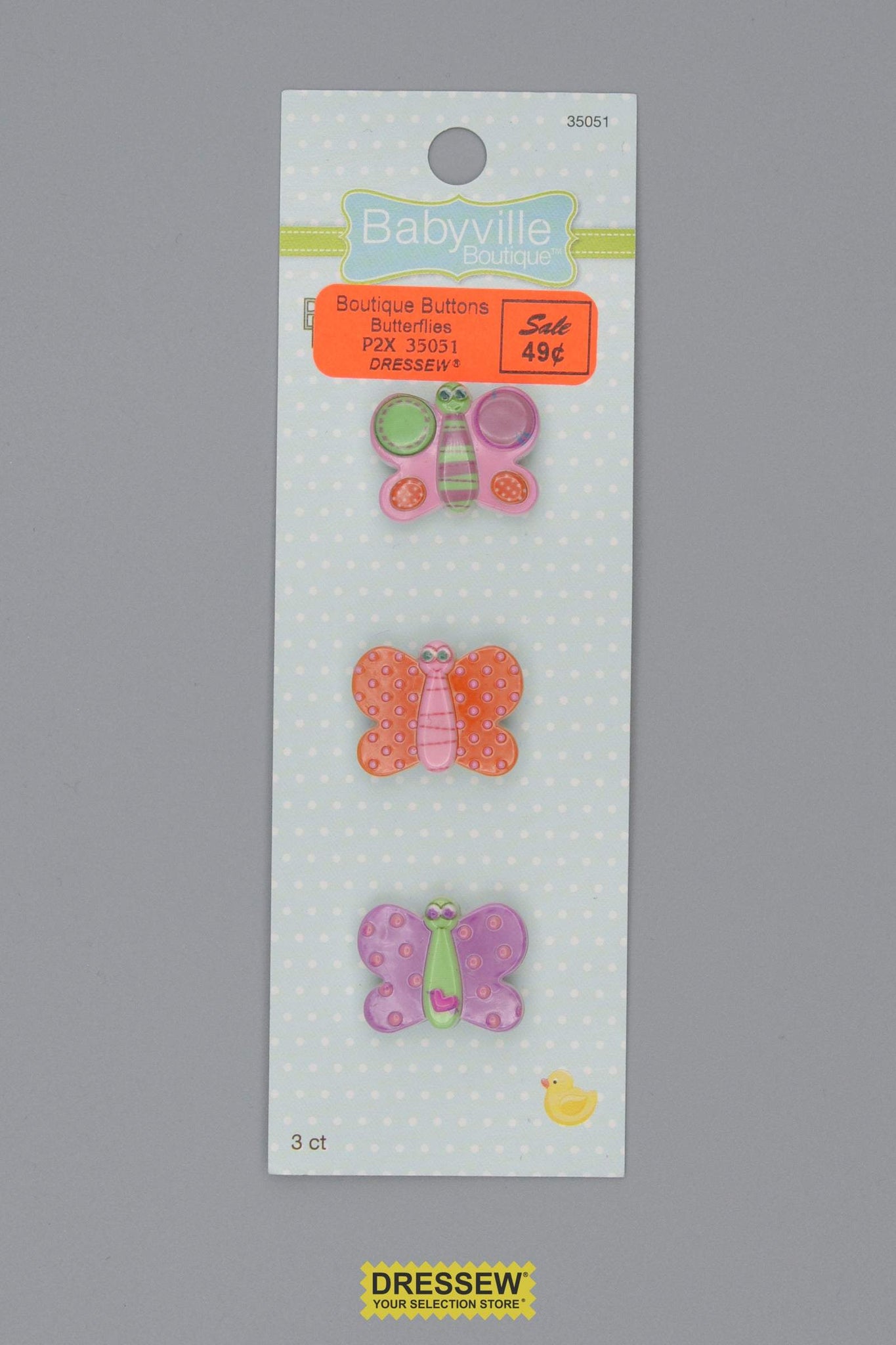 Babyville Boutique Buttons 25mm (1") Butterflies