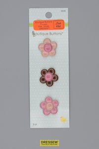 Babyville Boutique Buttons 25mm (1") Flowers